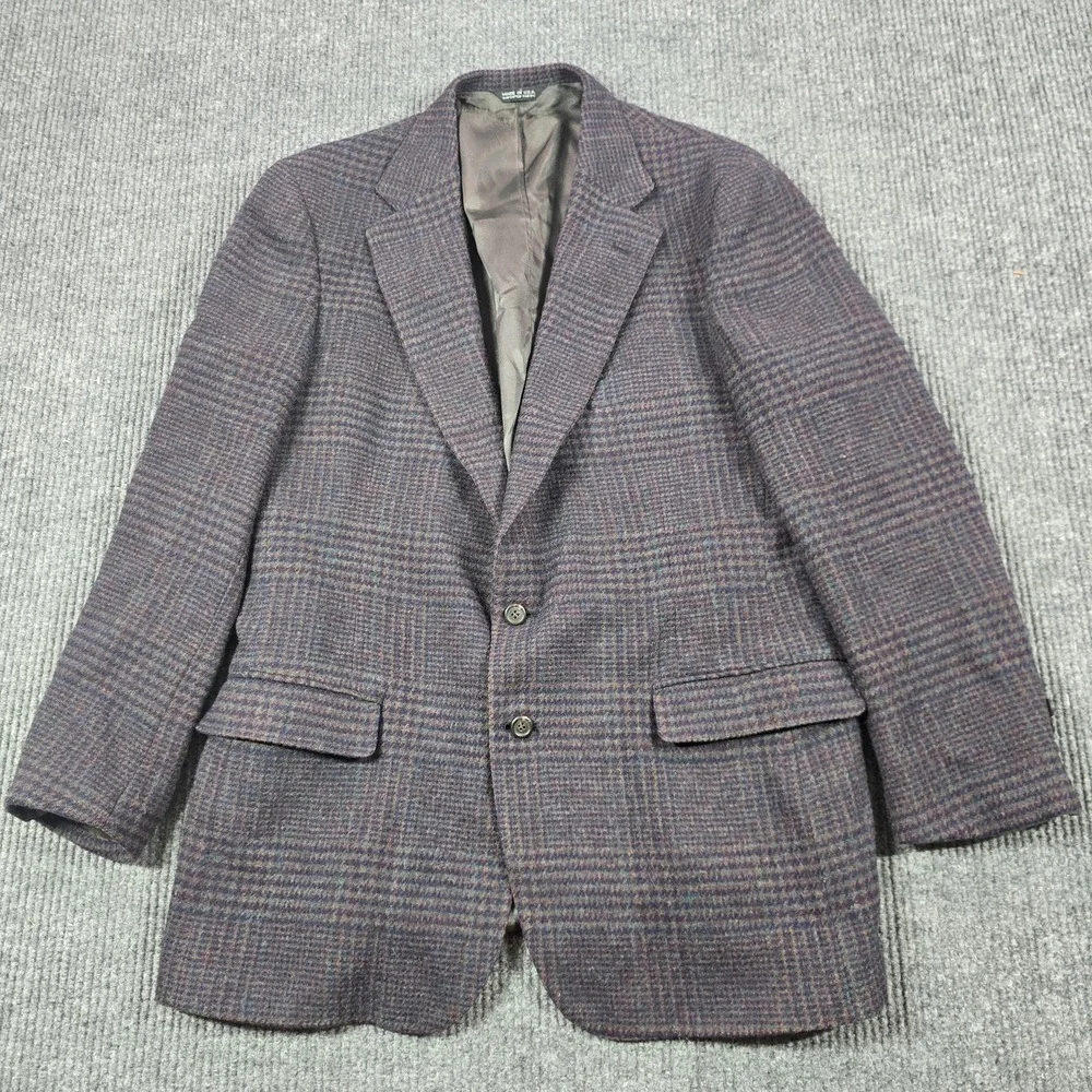 Polo University Club Ralph Lauren Tweed Blazer Men 40 Purple Green British Isles